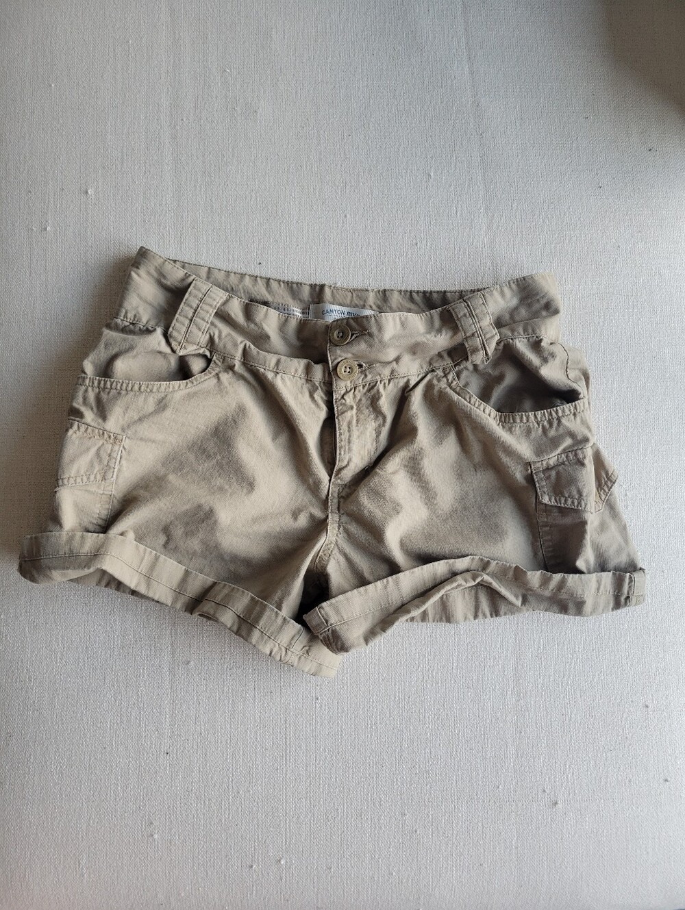 Canyon River Blues Tan Roll-Up Cargo Shorts Size 6